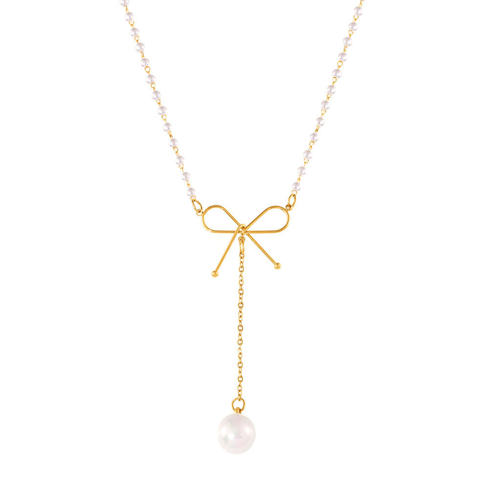 Light style temperament simple and luxurious stainless steel collarbone chain