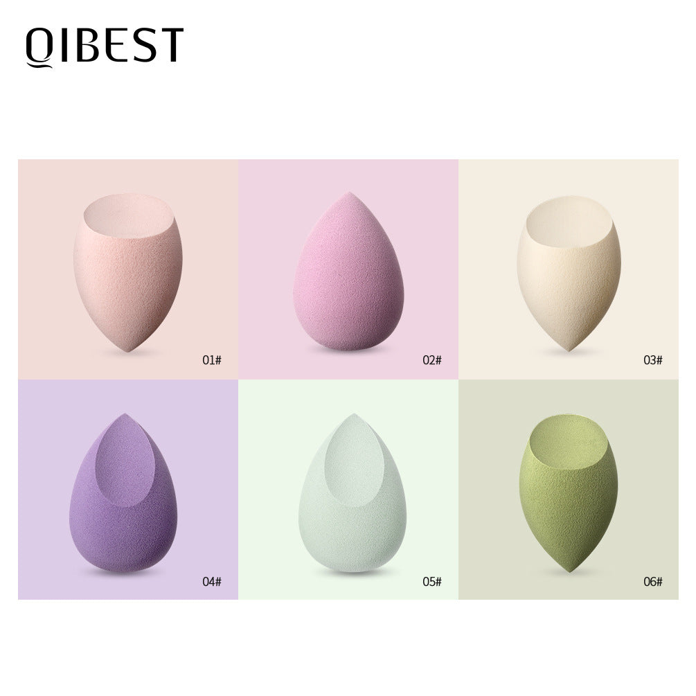 Éponge de Beauté QIBEST – Houpette, Humide et Sèche, N'absorbe Pas le Maquillage Liquide, Outil d'Application du Fond de Teint