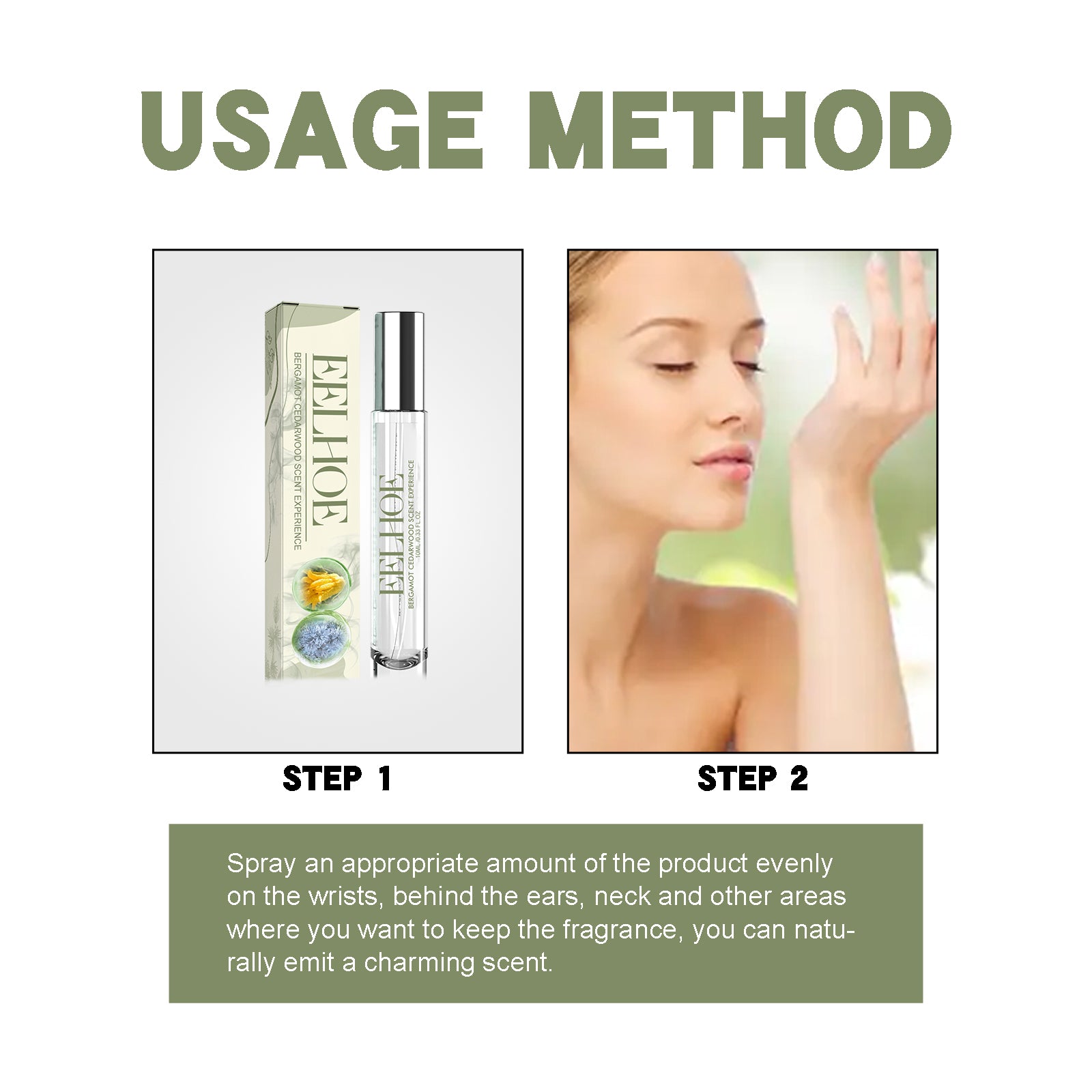 EELHOE Bergamot Cedarwood Scent Experience Perfume, Fresh Wood Scent Lasting Fragrance Naturally Not Pungent Niche Perfume