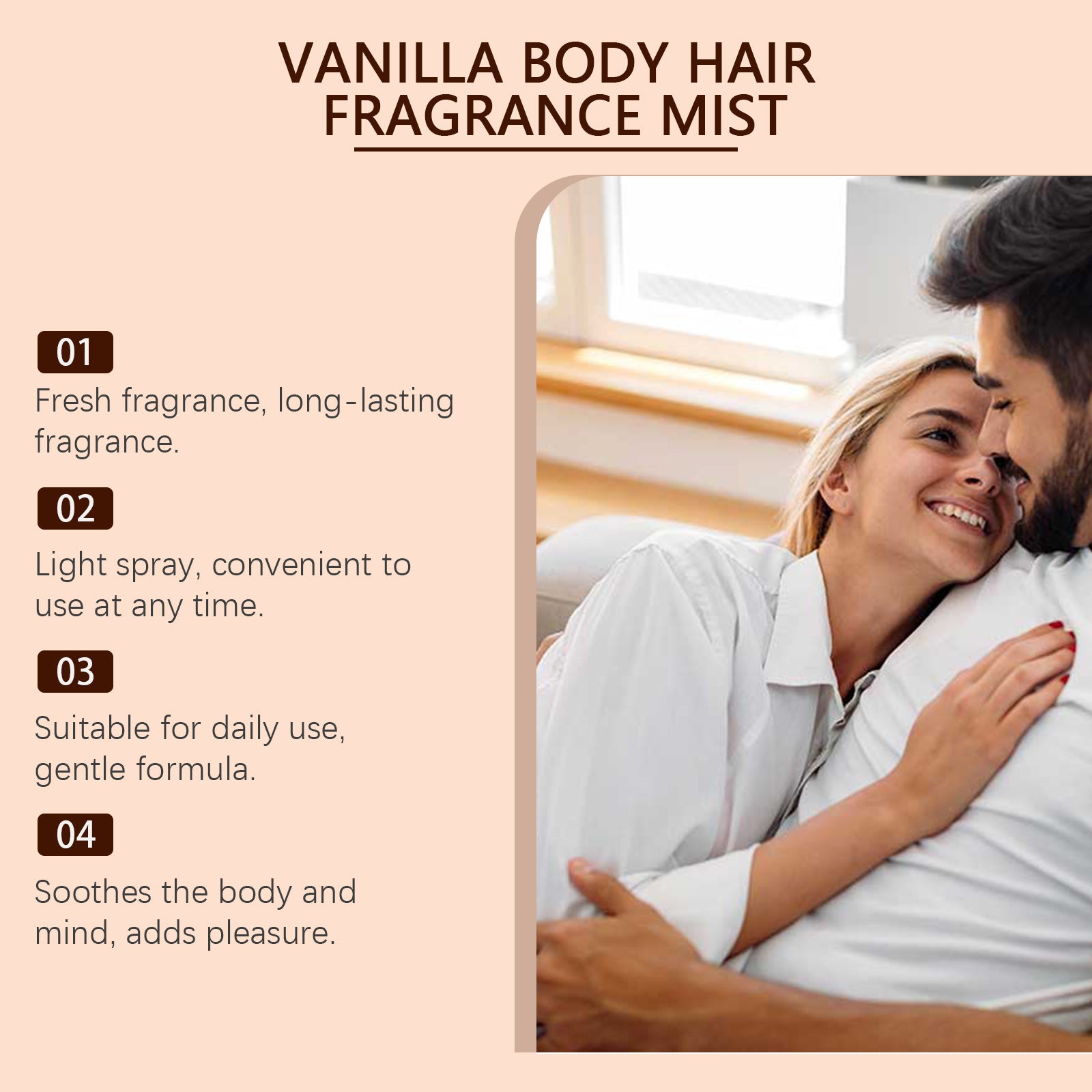 Roxelis Vanilla Body Spray, Natural Fresh Light Fragrance Lasting Fragrance Daily Body Hair Perfume Spray