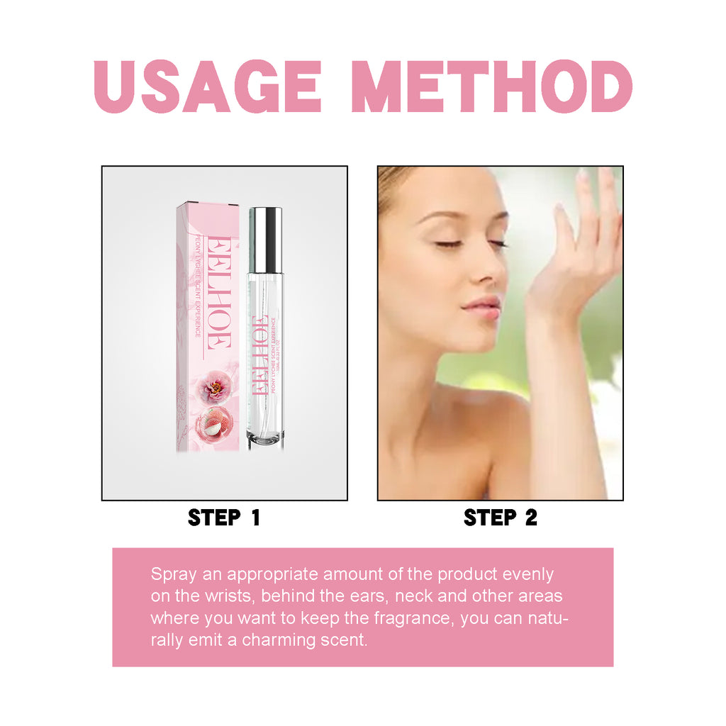Peony Lychee Scent Experience Perfume, Natural Fresh Lasting Fragrance Atmosphere Portable Niche Perfume