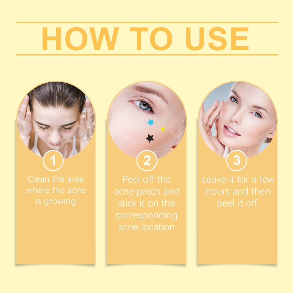 Stars Acne Patch, Reduce Acne Acne Print Clean Face Closed Mouth Acne Portable Cartoon Acne Patch