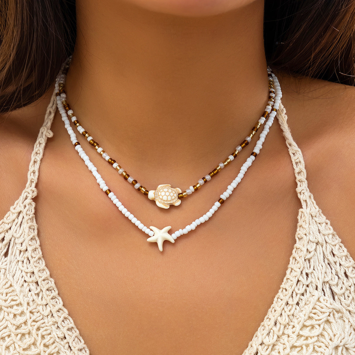 Mizhu Beach Ocean Hot selling Accessories Versatile Sea Star Neck Shell Necklace Women's Accessories