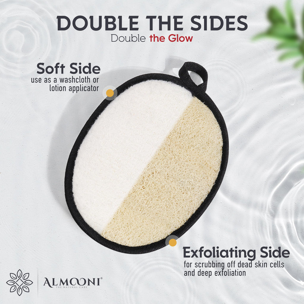 Sturdy Natural Loofah for Men, The Ultimate Men's Loofah Body Scrubber Made with Natural Egyptian Shower luffa Sponge, Bath Shower Sponge lufas for Men - 2 Count (1 Pack)