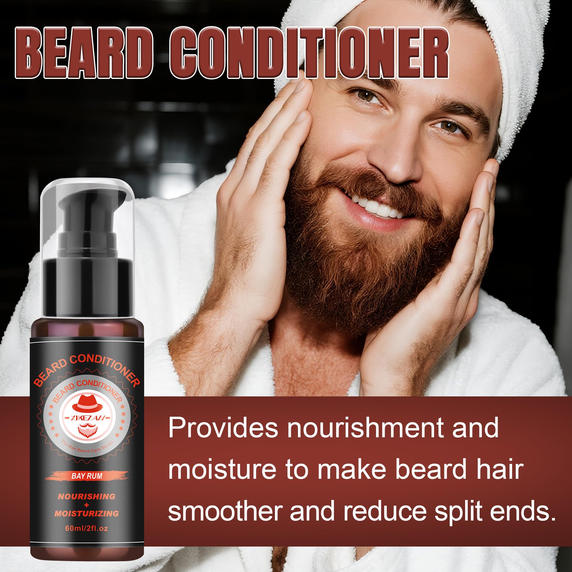 XIKEZAN Beard Kit for Men Grooming & Care w/Beard Conditioner, Wash, Oil, Balm, Brush, Comb,Birthday Fathers Valentines Gifts for Men Him Dad Husband Boyfriend Mens