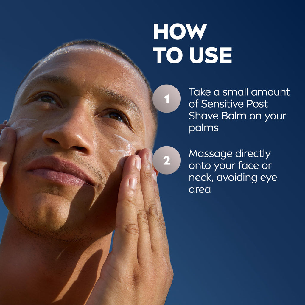 NIVEA MEN Real Madrid Limited Edition Design Sensitive Post Shave Balm, with VitaminPro Complex, Alcohol Free After Shave Balm for Men, 3.3 Fl Oz Bottle