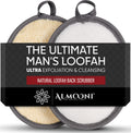 Sturdy Natural Loofah for Men, The Ultimate Men's Loofah Body Scrubber Made with Natural Egyptian Shower luffa Sponge, Bath Shower Sponge lufas for Men - 2 Count (1 Pack)