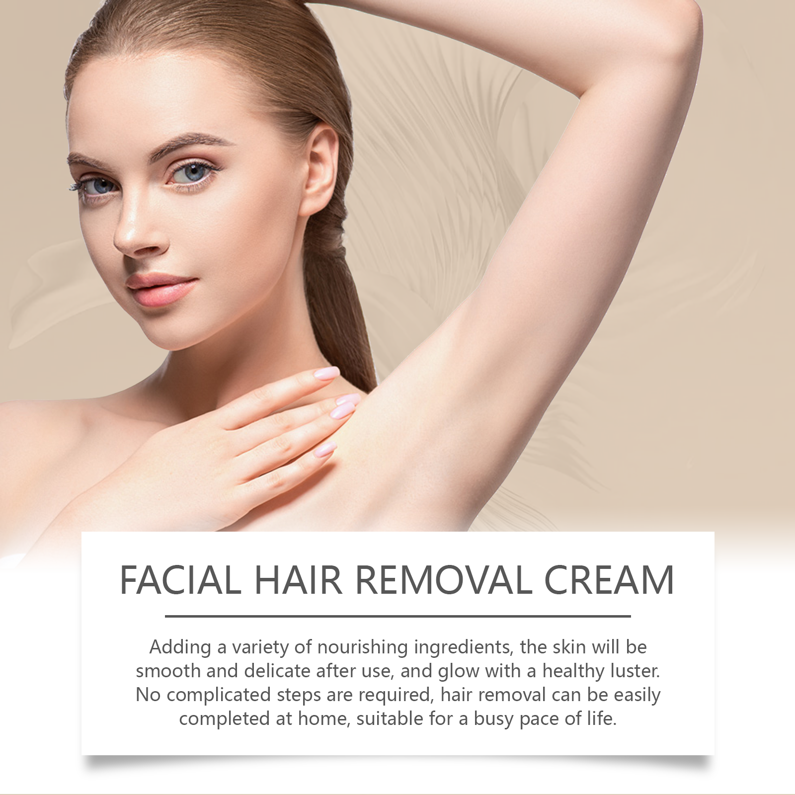 Hoygi Coconut Gentle Facial Hair Removal Cream, Facial Hair Removal Men And Women Lip Hair Beard Gentle Non-Irritating