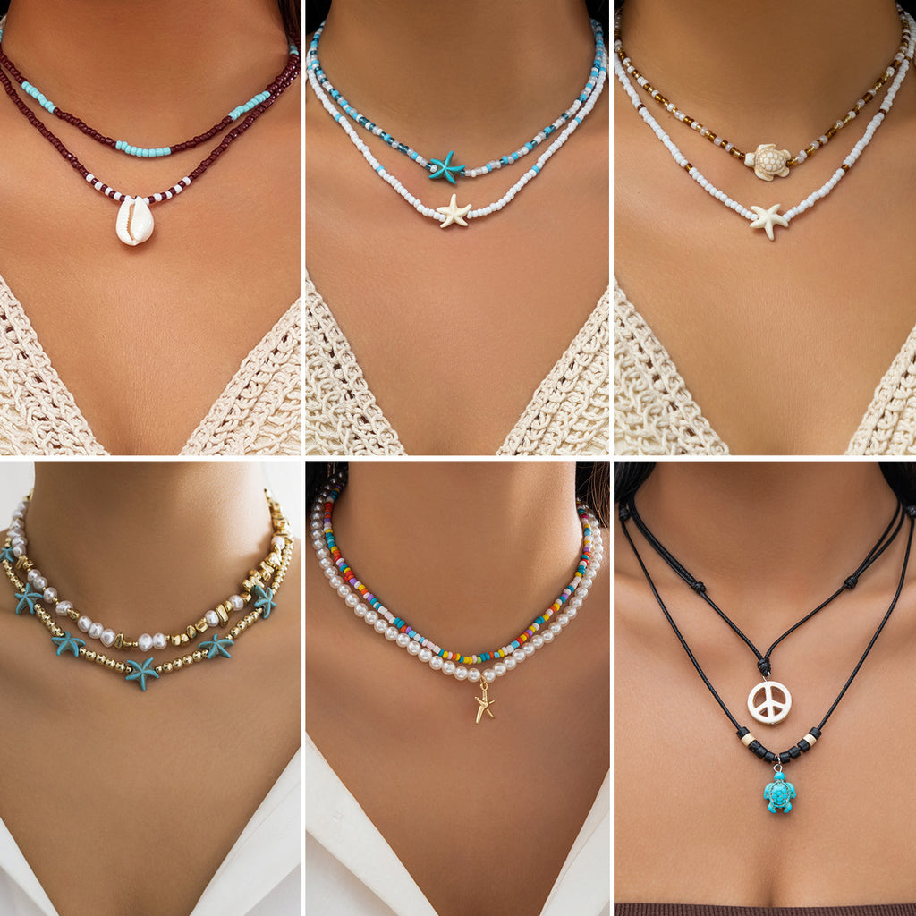 Mizhu Beach Ocean Hot selling Accessories Versatile Sea Star Neck Shell Necklace Women's Accessories