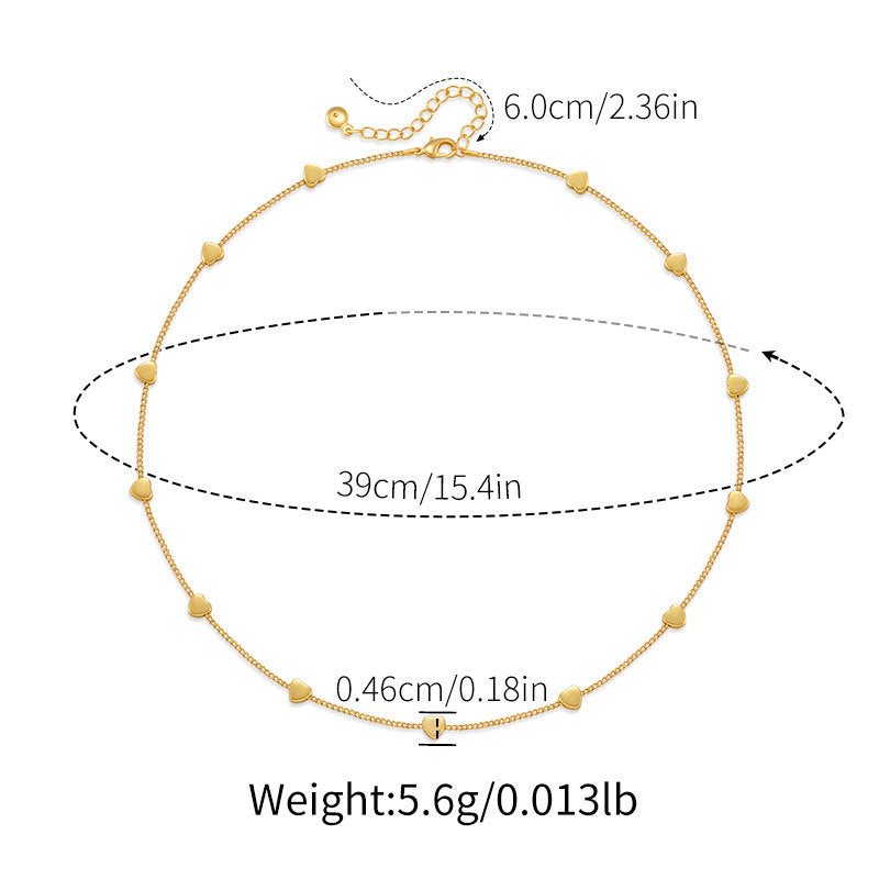 Para Mujer Luck Heart Clavicle Chain Necklace For Women Jewelry Necklaces 18K Plated Gold Fashion Cute Simple