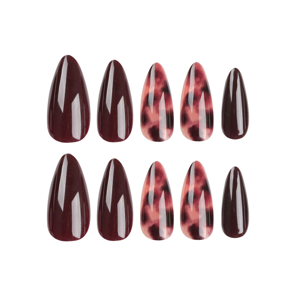 Faux ongles à porter en forme d'amande, motif rayures colorées en colorblock, design simple, manucure, faux ongles à couvrance complète, à presser.
