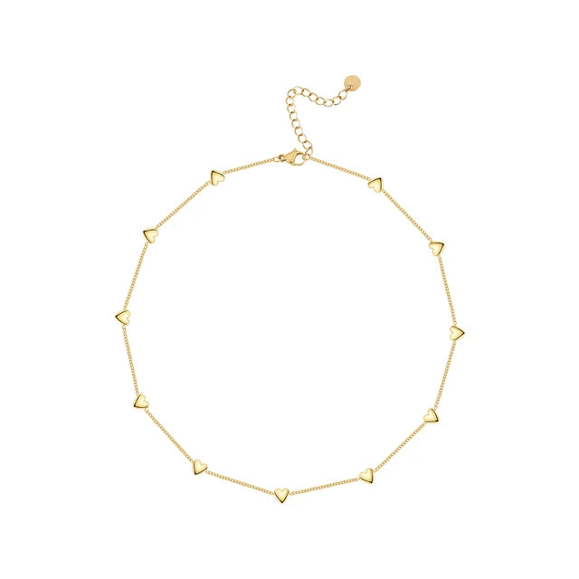 Para Mujer Luck Heart Clavicle Chain Necklace For Women Jewelry Necklaces 18K Plated Gold Fashion Cute Simple