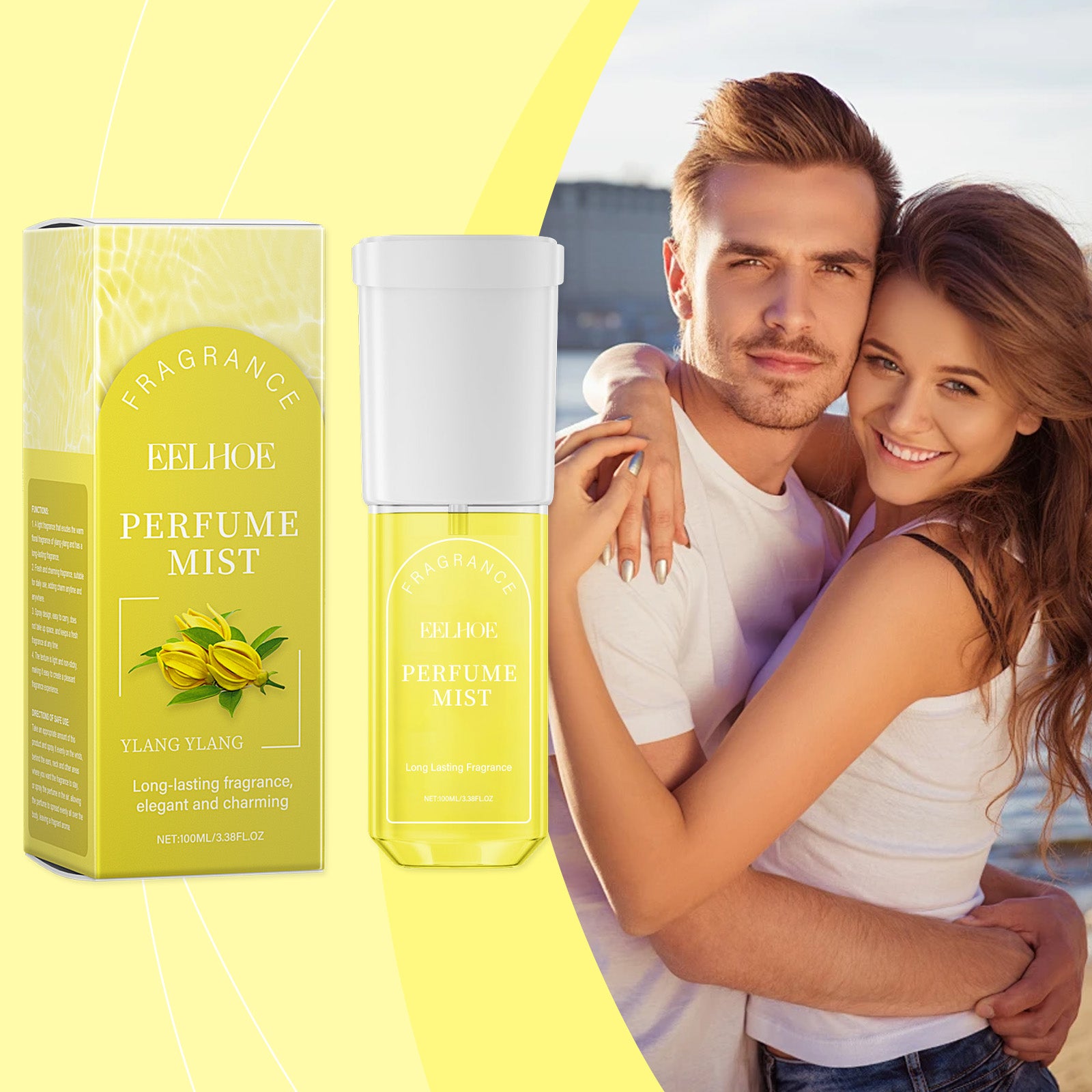 EELHOE Ylang Ylang Evening Body Perfume Spray, Light Fragrance Soft Fragrance With Natural Fresh And Not Oily Light Fragrance