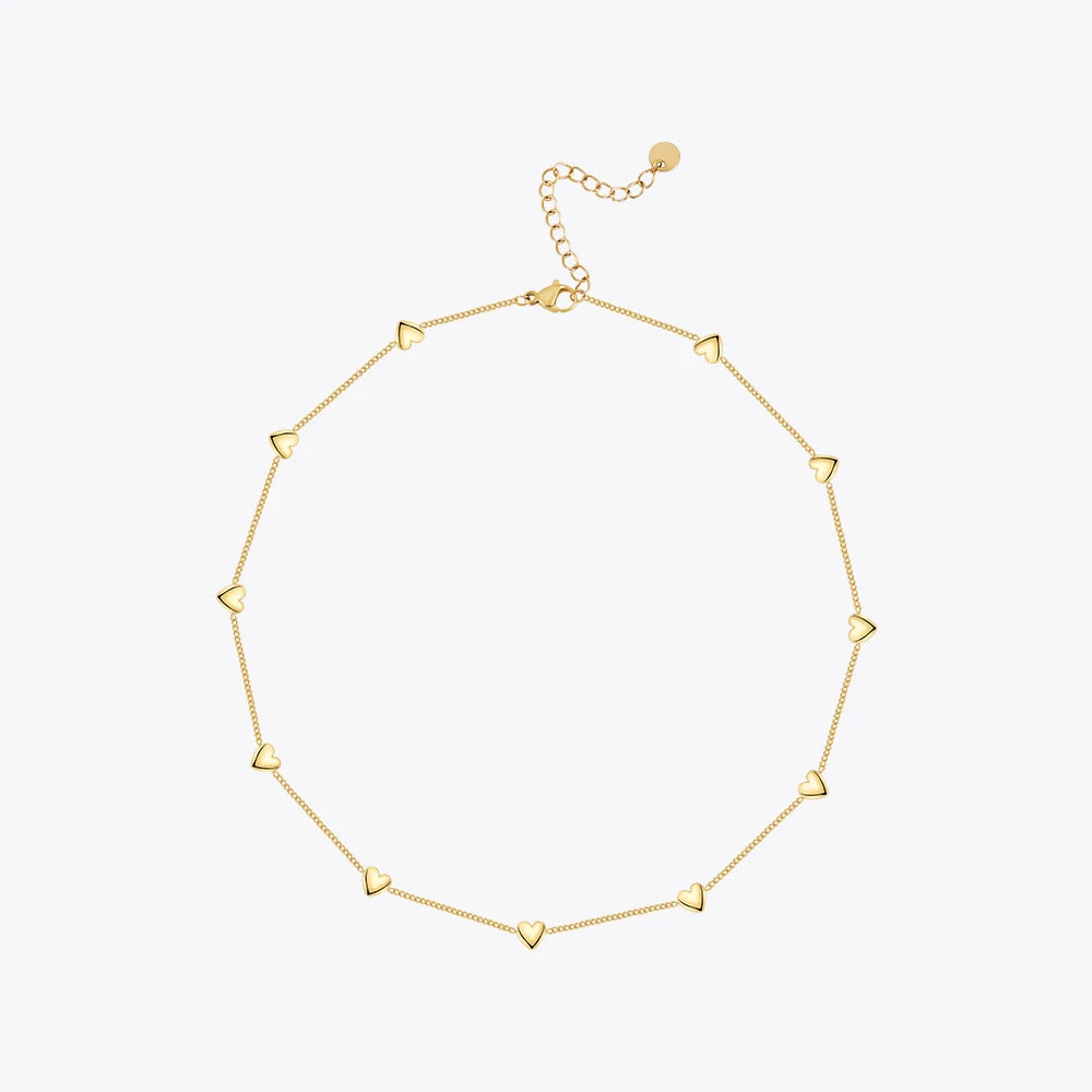 Para Mujer Luck Heart Clavicle Chain Necklace For Women Jewelry Necklaces 18K Plated Gold Fashion Cute Simple
