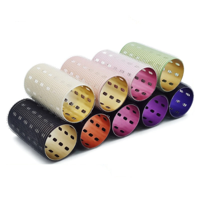 Extra-Long Aluminum Core Curling Barrels, 5x9cm Colorful Aluminum Heat-Conducting Curlers for Fluffy Bangs with USB Self-Adhesiv
