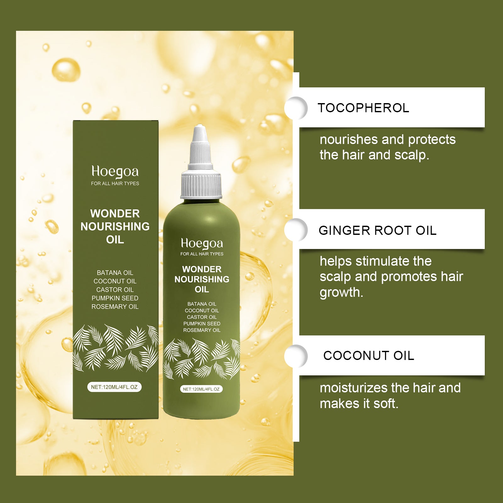 Hoegoa Hair Care Essence Oil Smoothing And Nourishing Scalp Massage Soothing All-Hair Care Essence Oil