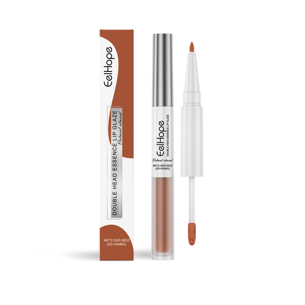 Double Head Essence Lip Line Lip Glaze Pen 2-In-1 Lip Line Lip Glaze Mirror Gloss Lipstick Lip Gloss