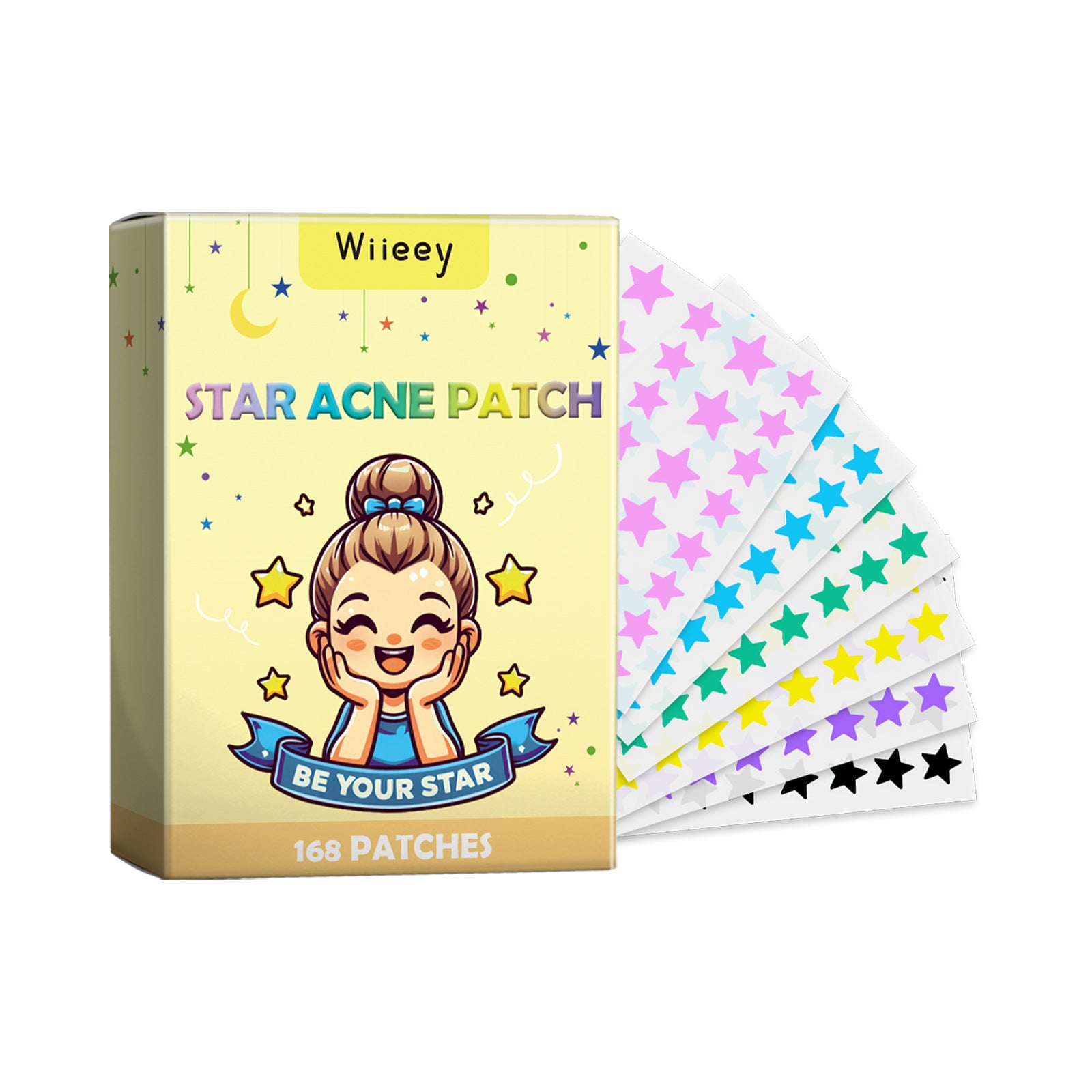 Stars Acne Patch, Reduce Acne Acne Print Clean Face Closed Mouth Acne Portable Cartoon Acne Patch
