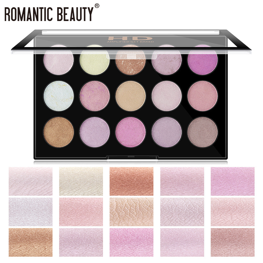 Romantic Beauty 15 Couleurs Multi-Couleurs Enlumineur Perle Fard à Paupières Maquillage Couleur Visage Nez Et Cou Finition