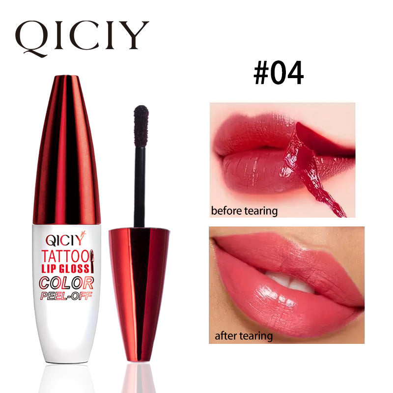 4-color tear off lip gloss is easy to color, moisturizes and lasts for a long time without sticking to the cup tear off lip gloss