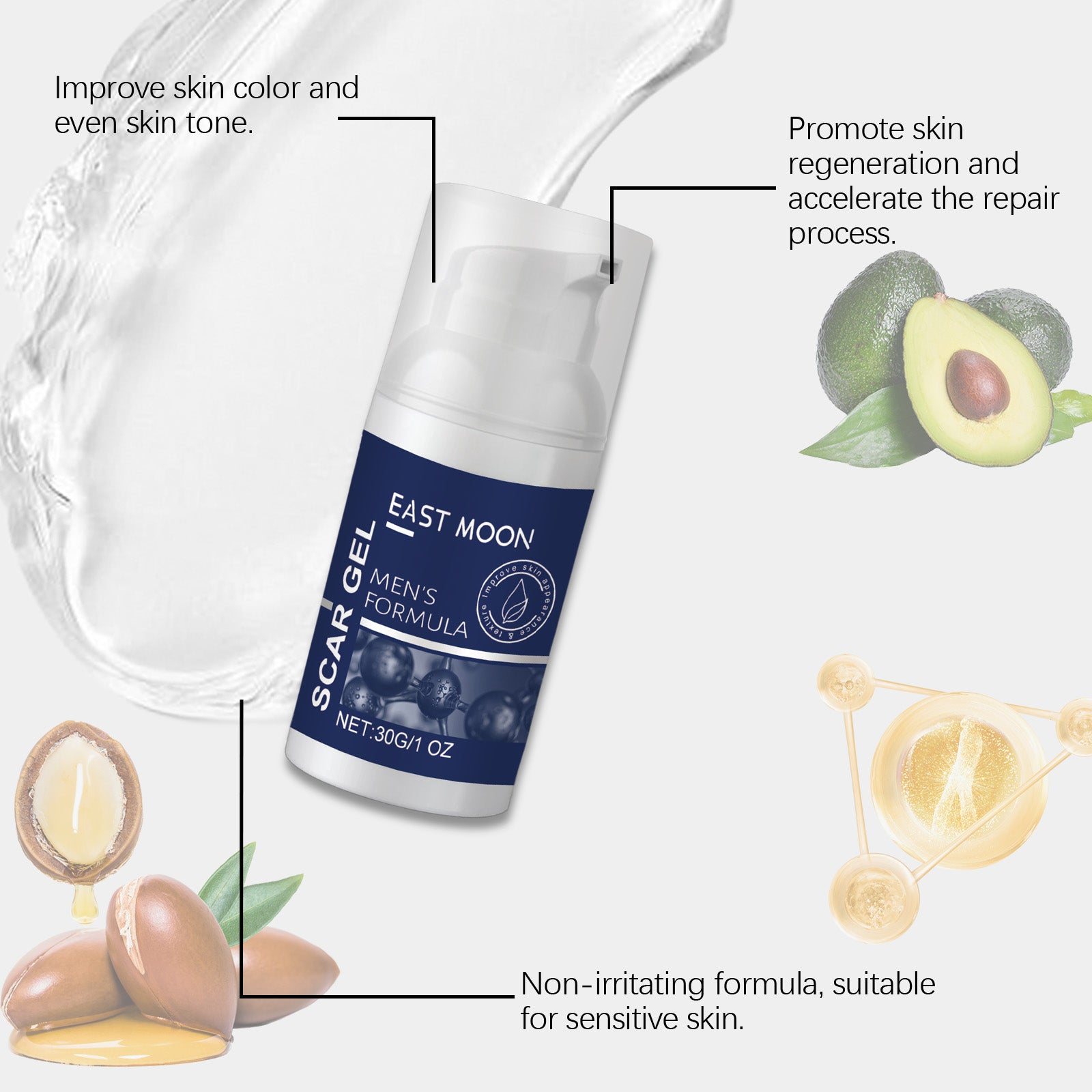Men's Skin Care Gel Smooth Skin Moisturizing Moisturizing Light Line Nourishing Care Gel