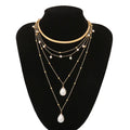 Gothic Imitation Pearl Tassel Choker Necklace Colar Statement Wedding Punk Lariat Snake Long Chain Necklace Women Jewelry