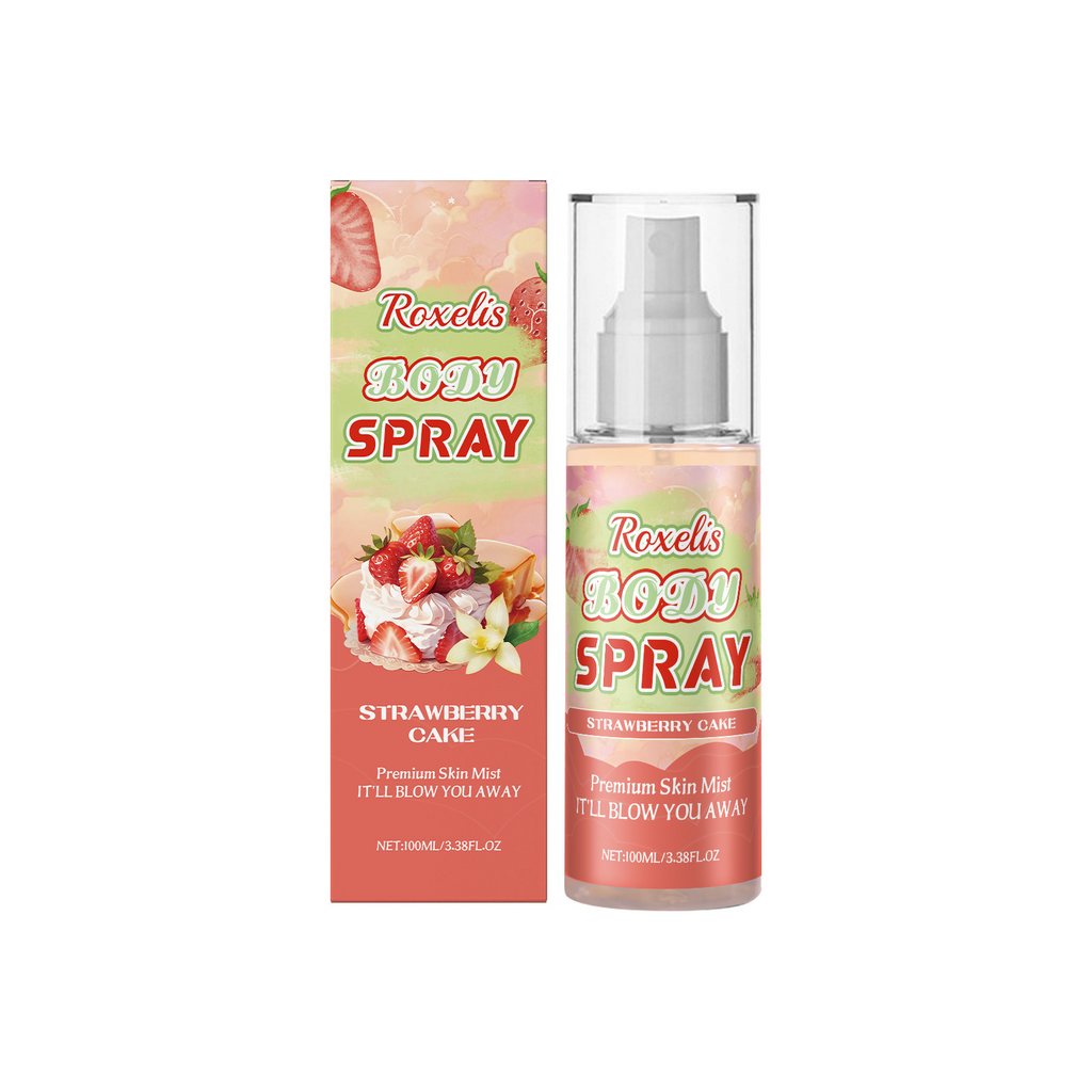 Roxelis Strawberry Cake Body Fragrance Spray Long-Lasting Fresh Fragrance With Soft Tone Stay Fragrance Multi-Level Light Elegant Perfume Spray
